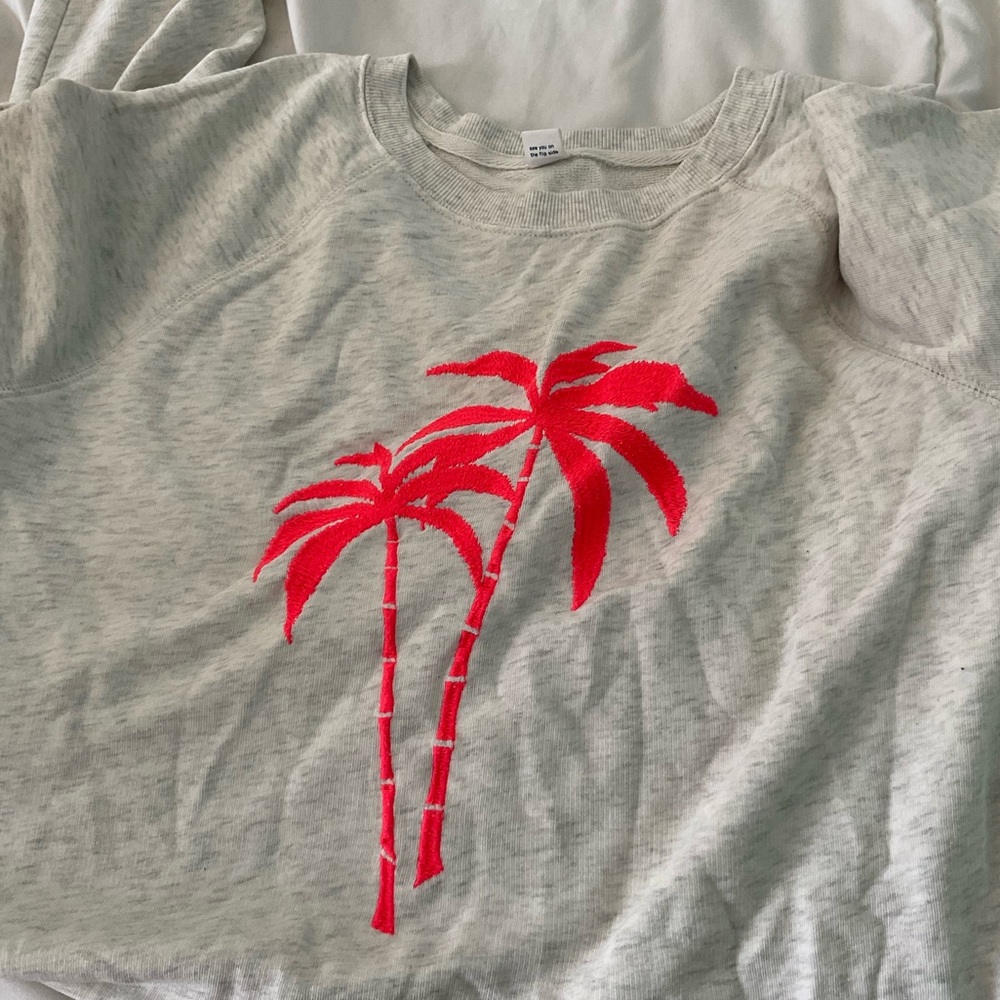 old navy pink/coral palm tree sweatshirt